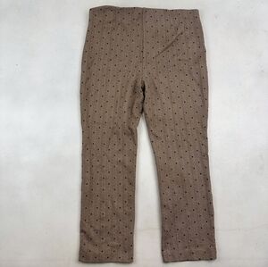 Chico's Tan Polka Dot, Herringbone Pull On Pants 3R (15-16)